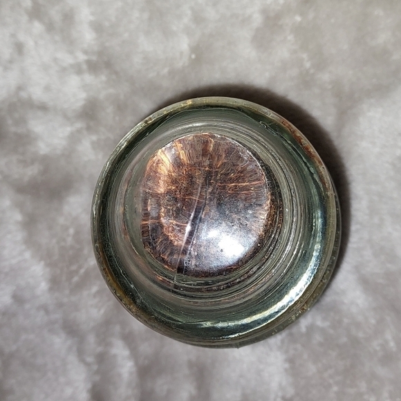 Hemingray -12 glass insulator clear with wood attached inside - Picture 8 of 9
